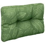 vidaXL Coussin de palette motif de feuilles 60x40x12 cm tissu