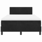 Lit Box Spring vidaXL avec Matelas et LED Noir 120x200 cm Velours