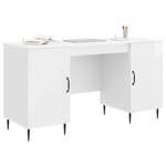 vidaXL Bureau Blanc brillant 142 5 x 50 x 75 cm Bois d'ingénierie