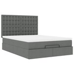 VidaXL Cadre de lit ottoman avec matelas gris foncé 140x200 cm tissu