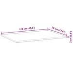 vidaXL Dessus de table rectangulaire 120x70x2 cm bois massif d'acacia