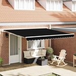 vidaXL Auvent Rétractable Noir 400 × 300 cm Polyester