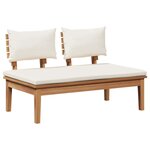 vidaXL Ensemble de banc de jardin avec coussin 5 Pièces Marron  Crème