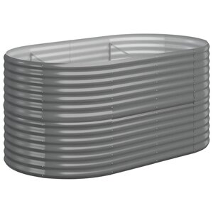 vidaXL Lit surélevé de jardin Acier galvanisé 152x80x68 cm gris