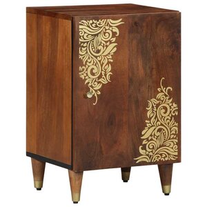 vidaXL Cabinet de salle de bain avec porte Marron miel 38 x 33 x 58 cm