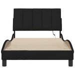 vidaXL Cadre de lit sans matelas Hanko noir 100x200 cm tissu