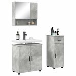 vidaXL Ensemble de mobilier de salle de bain 3 Pièces Gris béton