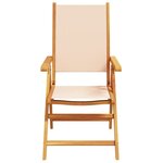 vidaXL Chaises de jardin lot de 2 beige bois d'acacia massif et tissu