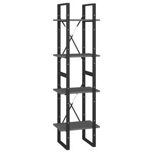 vidaXL Bibliothèque à 4 niveaux Gris 40x30x140 cm Bois de pin massif