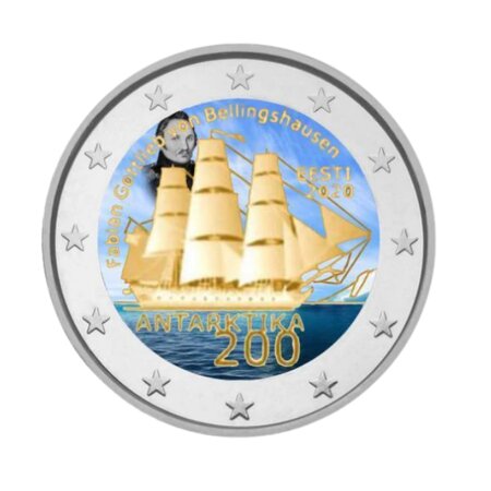 Pièce commémorative 2 euros -  Estonie 2020 - 200ème anniversaire Antarctique