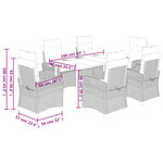 vidaXL Ensemble à manger de jardin et coussins 7 Pièces beige poly rotin