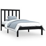 vidaXL Cadre de lit sans matelas noir bois massif de pin 100x200 cm