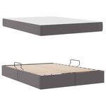vidaXL Lit avec rangement et matelas avec matelas Gris 140 x 190 cm