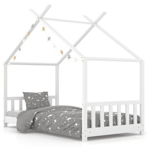 vidaXL Cadre de lit d'enfant Blanc Bois de pin massif 70x140 cm