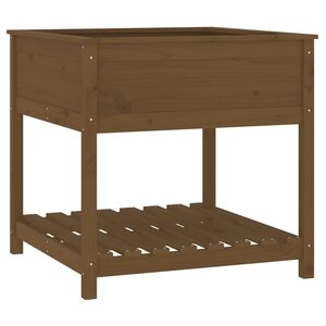 vidaXL Jardinière avec étagère Marron miel 82 5x82 5x81 cm Bois de pin