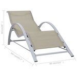 vidaXL Chaise longue textilène et aluminium crème