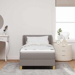 vidaXL Lit à Ressorts avec Matelas Crème 90x200 cm Tissu Taupe