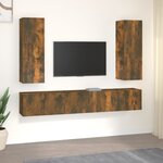 vidaXL Ensemble de meubles TV 5 Pièces Chêne fumé Bois d'ingénierie