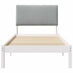 vidaXL Cadre de lit avec tête de lit Blanc et gris clair 100 x 200 cm