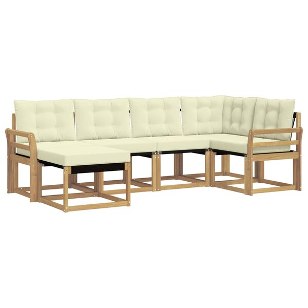 vidaXL Ensemble de canapés d'extérieur 6 pc Blanc et crème