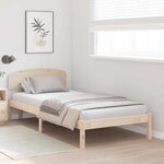 vidaXL Cadre de lit avec tête de lit Naturel 90 x 200 cm Pin massif