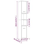 vidaXL Armoire de bain Chêne fumé 30x30x183 5 cm Bois d'ingénierie
