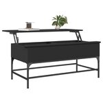 vidaXL Table basse noir 100x50x45 cm bois d'ingénierie et métal