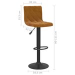 vidaXL Tabourets de bar lot de 2 marron velours