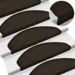 vidaXL Tapis d'escalier auto-adhésifs 10 pièces 65 x 21 x 4 cm Marron foncé Demi-rond Grand