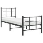vidaXL Cadre de lit métal sans matelas avec pied de lit noir 80x200 cm