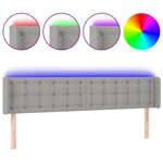 vidaXL Tête de lit à LED Gris clair 163x16x78/88 cm Tissu