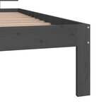 vidaXL Cadre de lit sans matelas gris bois de pin massif 90x200 cm