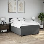 vidaXL Sommier à lattes de lit avec matelas Gris foncé 160x200cm Tissu