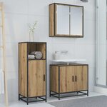 vidaXL Ensemble de mobilier de salle de bain Chêne artisanal