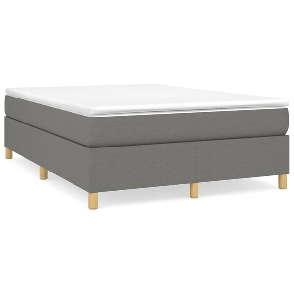 vidaXL Cadre de lit Gris foncé 140 x 200 cm Tissu