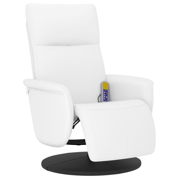 vidaXL Fauteuil inclinable de massage repose-pieds blanc similicuir