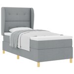Lit Box Spring vidaXL avec matelas Gris clair 100x200 cm Tissu