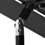 vidaXL Parasol de jardin à 3 niveaux avec mât en aluminium anthracite