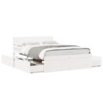vidaXL Cadre de lit sans matelas blanc 120x200 cm bois de pin massif