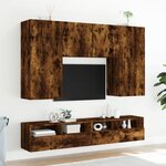 vidaXL Meuble TV mural chêne fumé 100x30x30 cm bois d'ingénierie