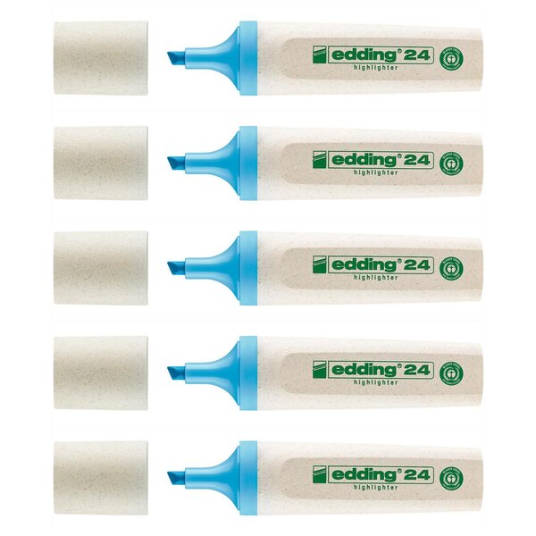Surligneur Ecoline 24 Bleu clair Pointe Biseautée 2-5 mm x 5 EDDING