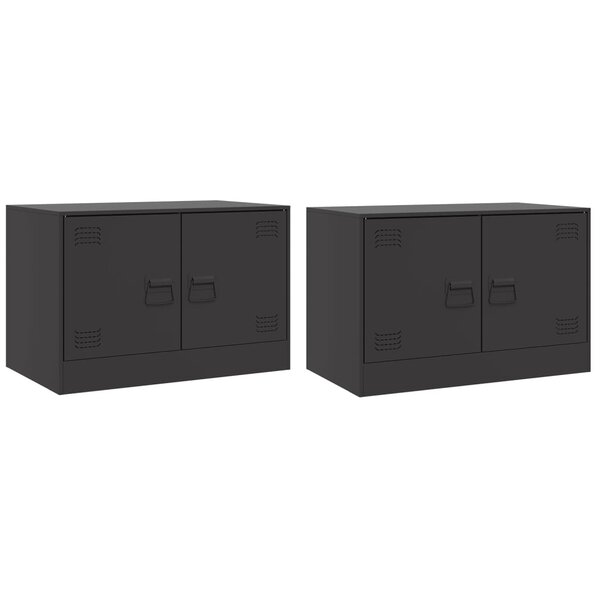vidaXL Meubles TV 2 Pièces noir 67x39x44 cm acier