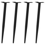 vidaXL Pieds de table console coniques 4 pièces Noir 72-73 cm Acier