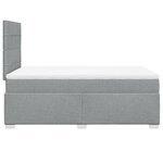 vidaXL Sommier à lattes de lit et matelas gris clair 120x190 cm tissu