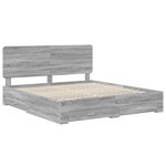vidaXL Cadre de lit Gris Sonoma 200 x 200 cm Bois d'ingénierie