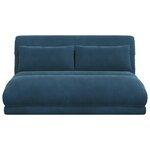 vidaXL Fauteuil de sol ajustable Bleu Velours