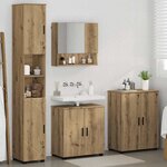 vidaXL Ensemble de mobilier de salle de bain 4 Pièces Chêne artisanal