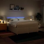 vidaXL Sommier à lattes de lit avec matelas Crème 180x200 cm Tissu