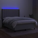 vidaXL Sommier à lattes de lit matelas LED Gris clair 140x200 cm Tissu