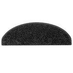 vidaXL Tapis d'escalier 15 pièces 65 x 21 x 4 cm Noir Demi-rond Grand